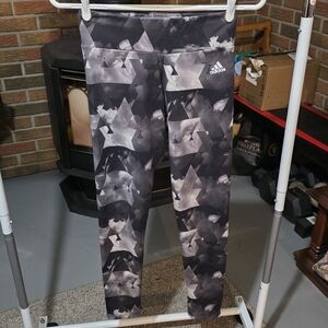 Adidas Kids Camo Design Grey And Black Leggings